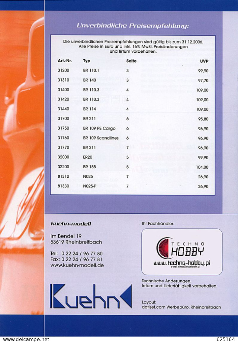 Catalogue KUHEN-MODELL 2006.2 Produktübersicht Spur TT Modelleisenbahnen 1:120 - German