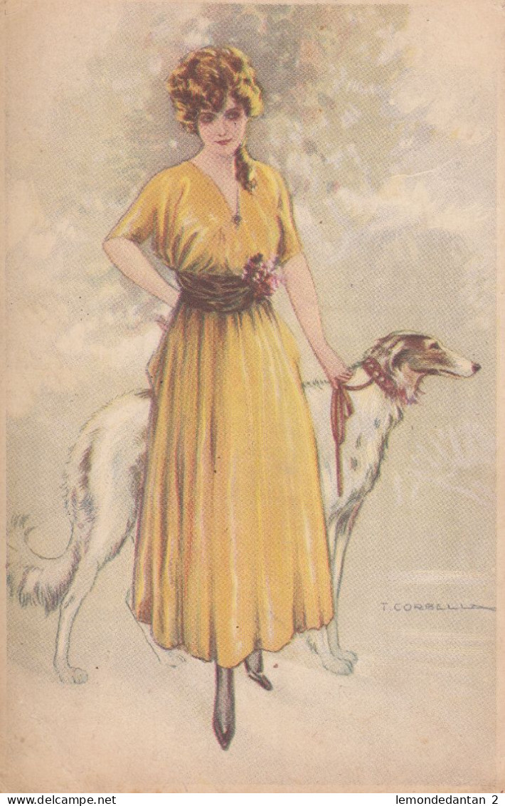 Illustrator T. Corbella - Femme Avec Chien - Corbella, T.