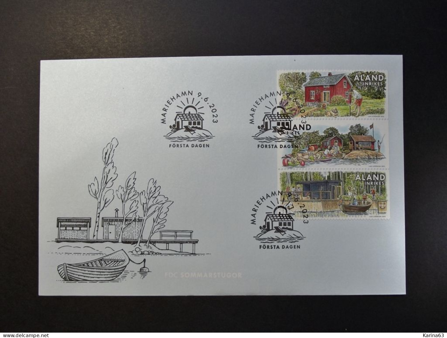 Aland - 2023 - FDC - Summer Cottages - Complete Set - Mariehamn 9.6.2023 - Aland