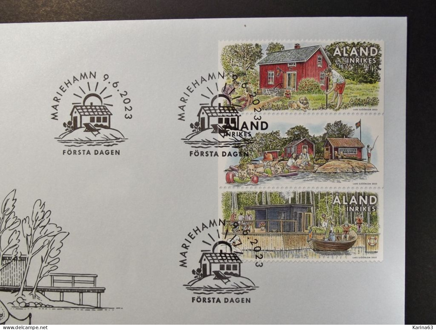 Aland - 2023 - FDC - Summer Cottages - Complete Set - Mariehamn 9.6.2023 - Aland