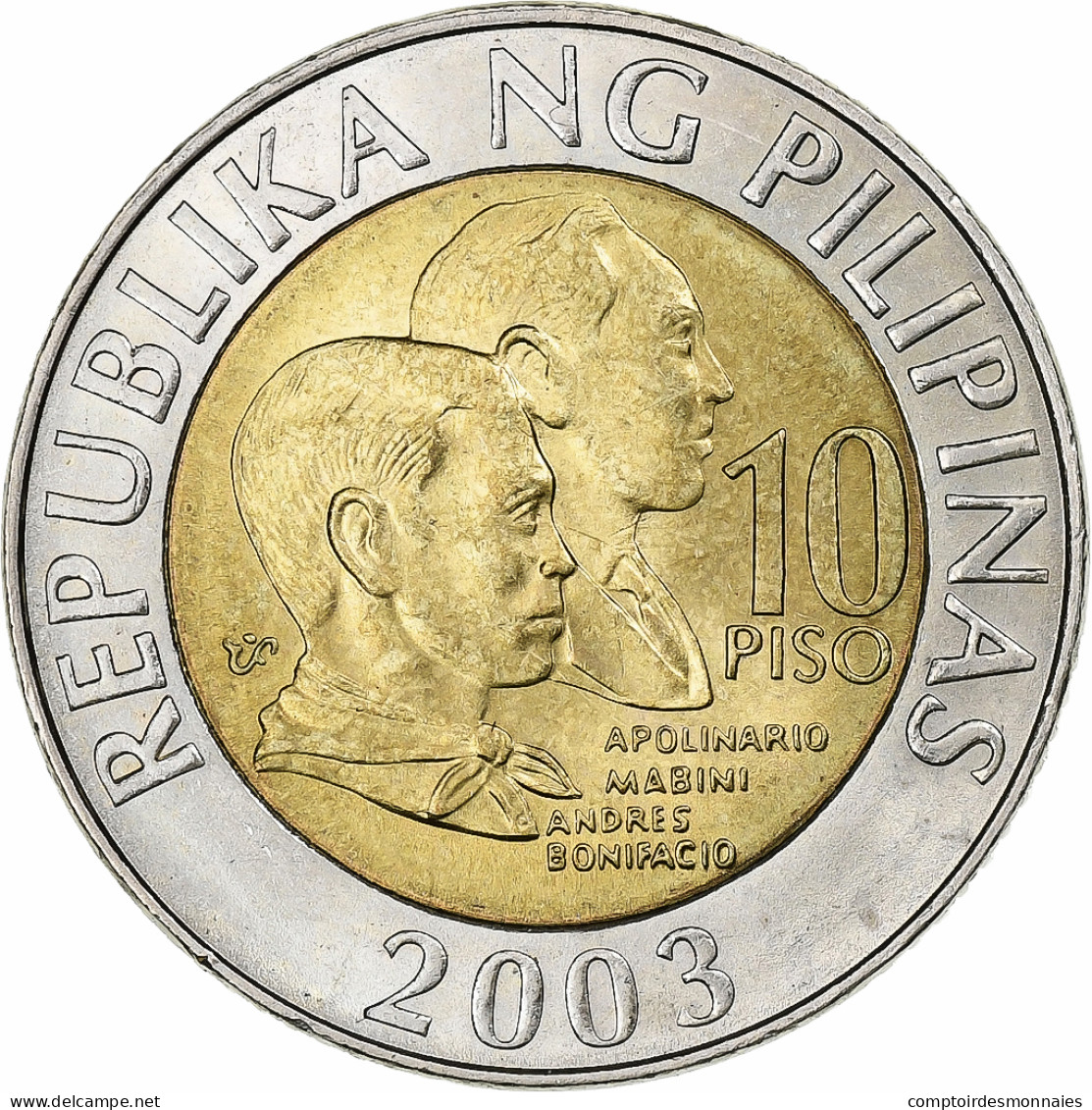 Philippines, 10 Piso, 2003, Bimétallique, SPL, KM:278 - Philippines