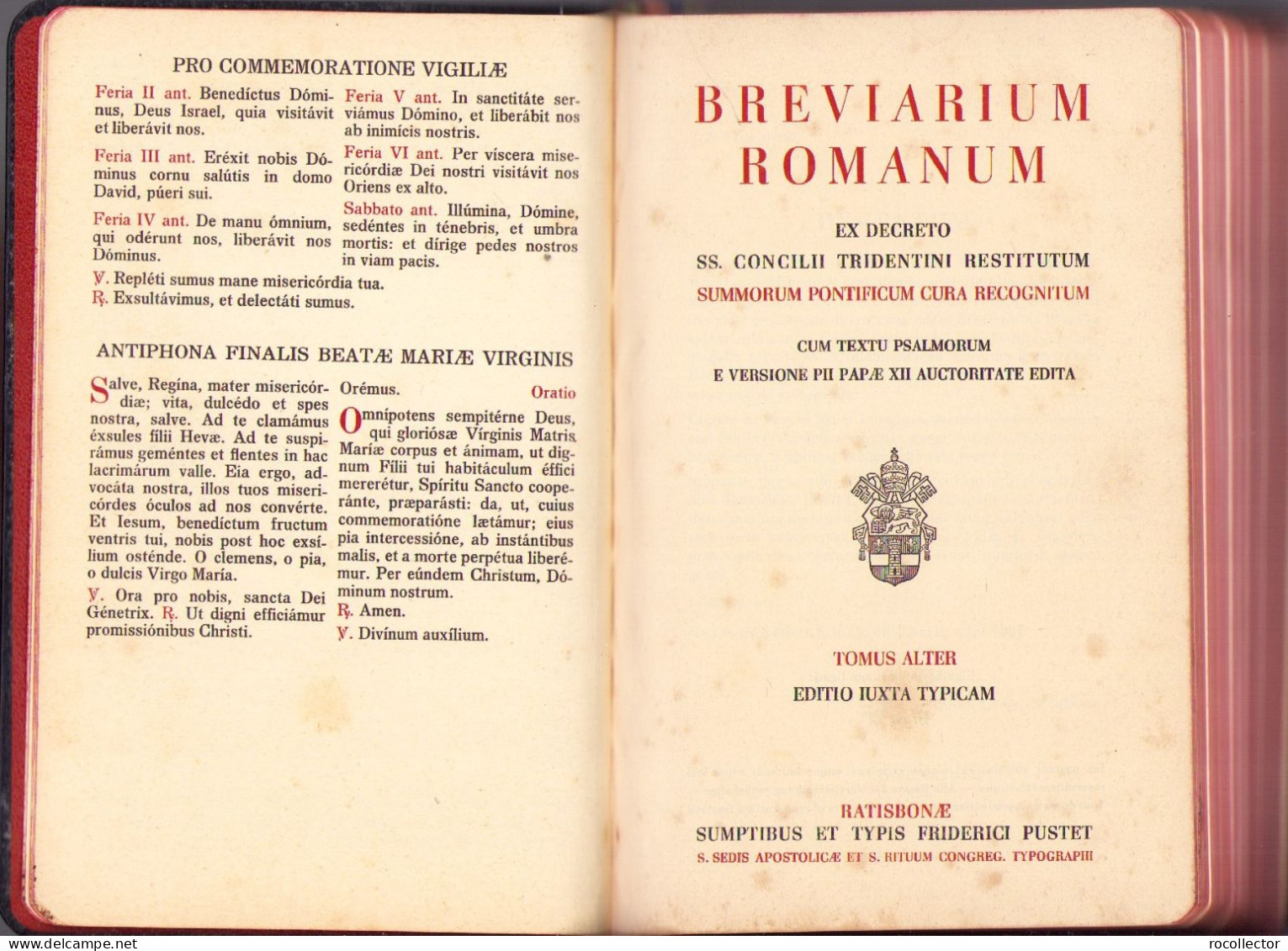 Breviarium Romanum 1961, Ratisbonae 567SP - Libros Antiguos Y De Colección