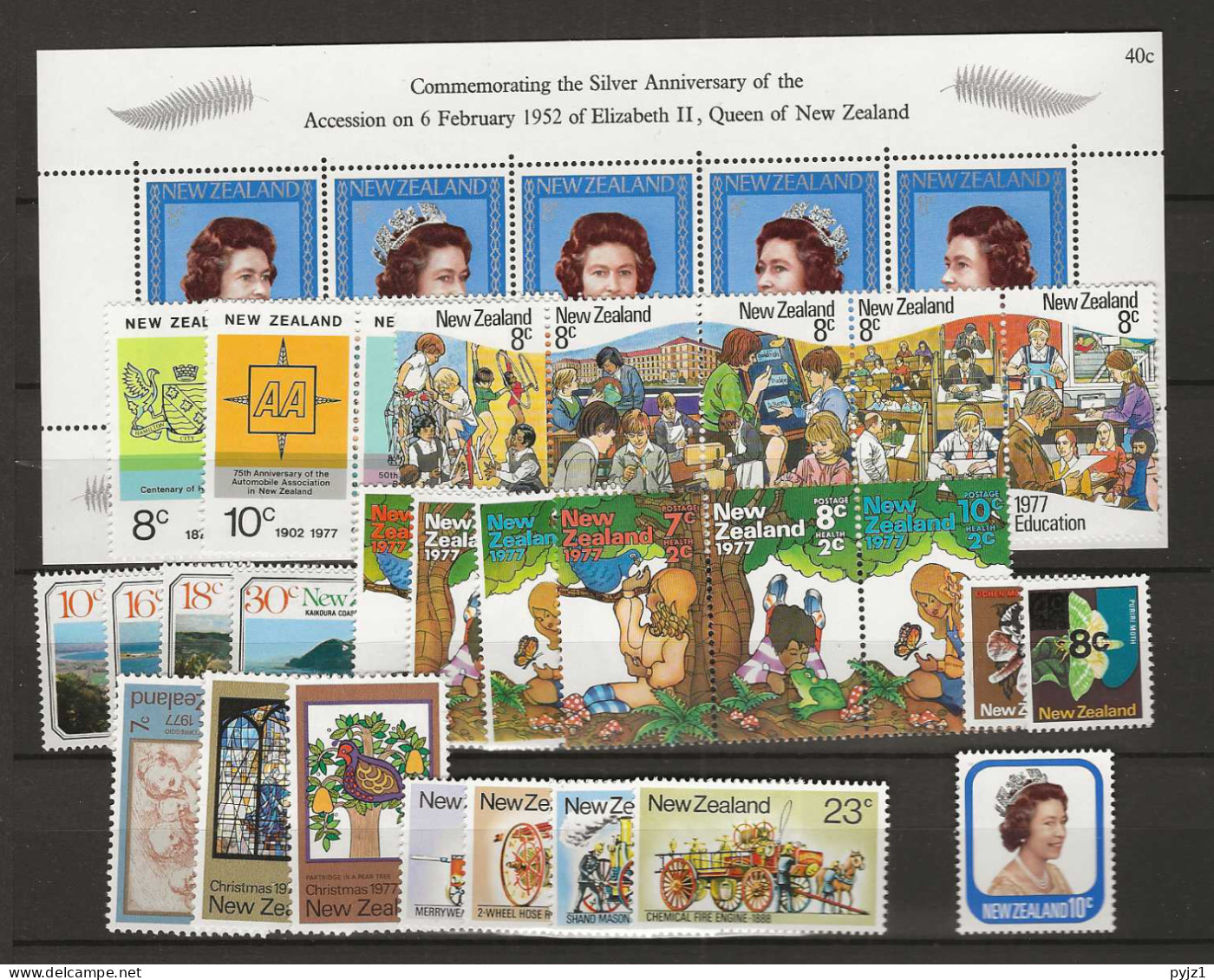 1977 MNH New Zealand Year Collection Postfris** - Années Complètes