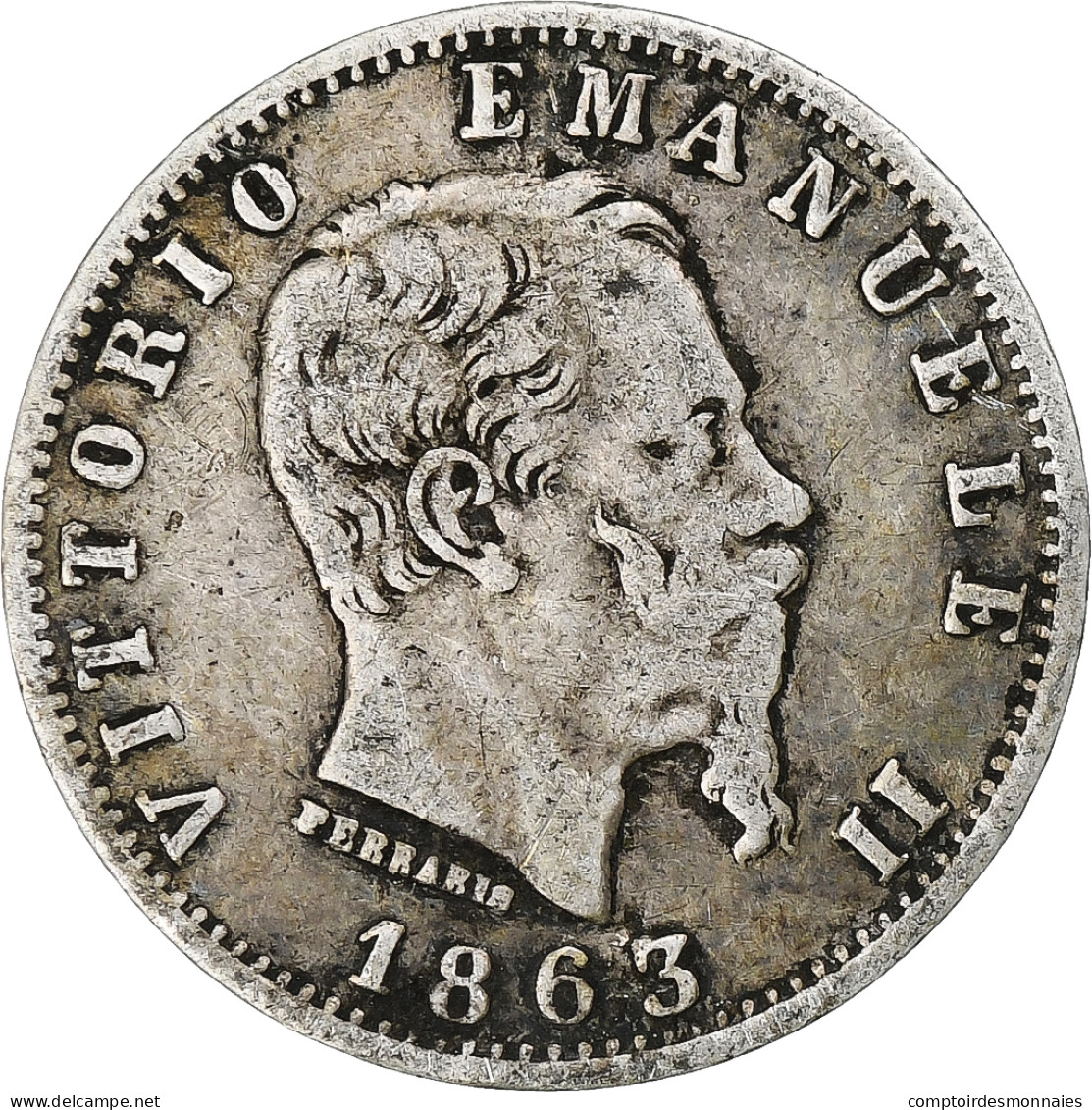 Italie, Vittorio Emanuele II, 20 Centesimi, 1863, Milan, Argent, TB+ - 1861-1878 : Vittoro Emanuele II