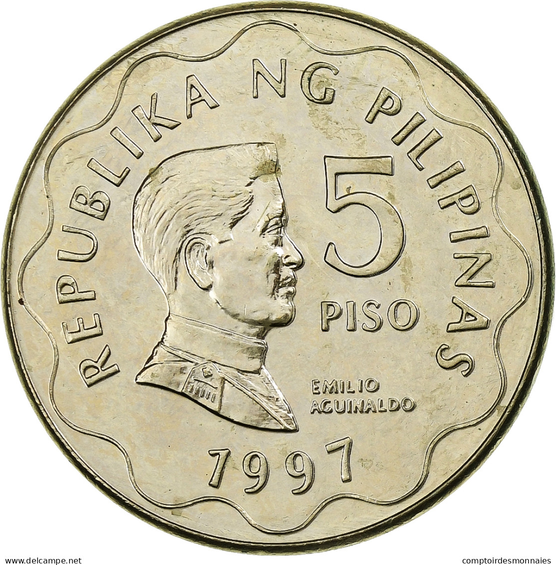 Philippines, 5 Piso, 1997, Acier Plaqué Laiton, SPL, KM:272 - Philippinen