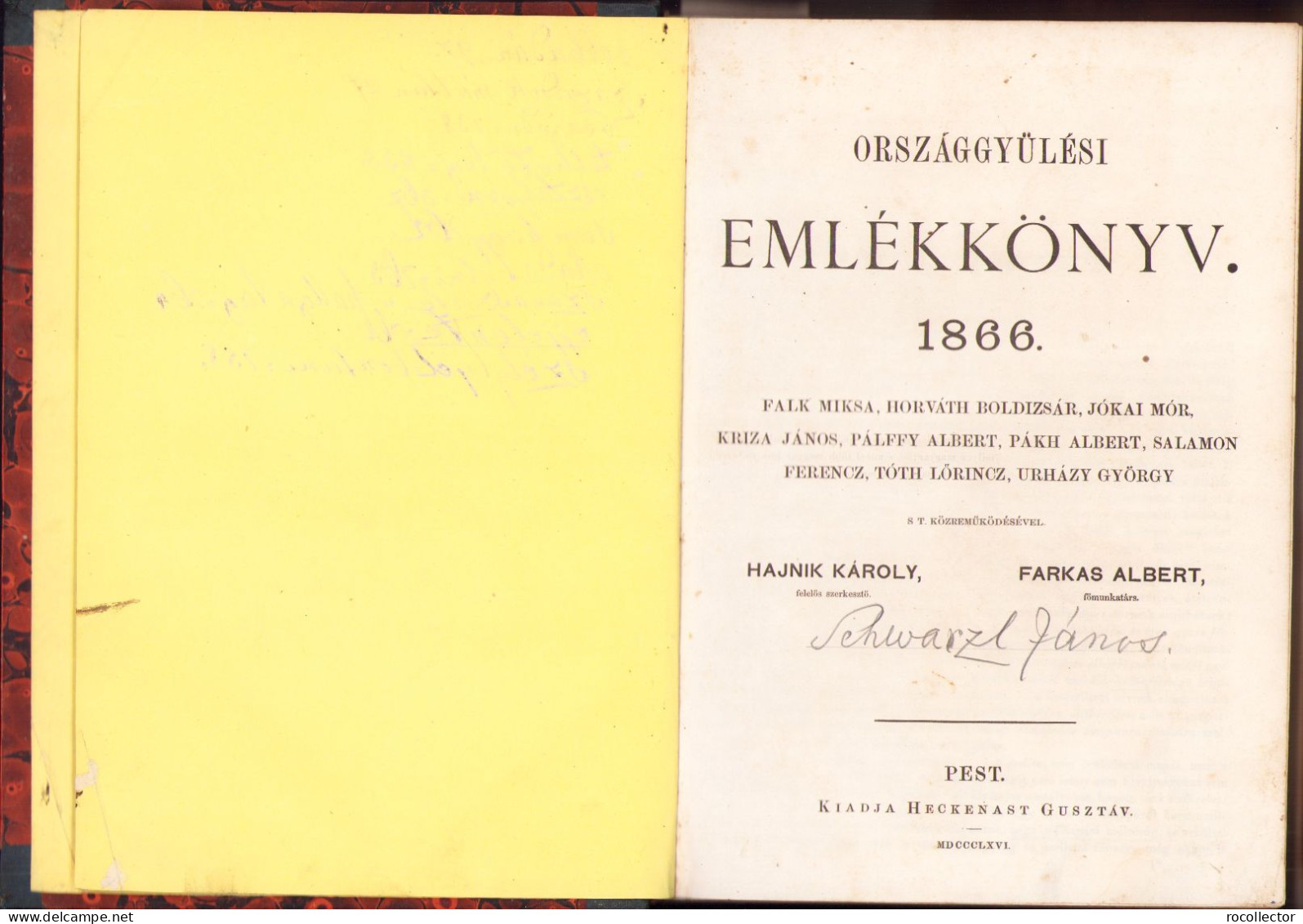 Országgyülési Emlékkönyv 1866, Pest, 1866 543SP - Libri Vecchi E Da Collezione