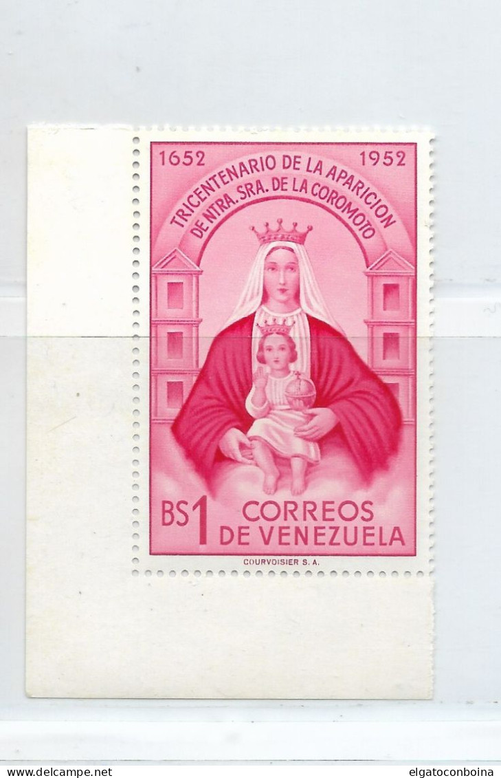 VENEZUELA 1952 VIRGIN OUR LADY OF COROMOTO SCOTT 643 MICHEL 836 MNH - Venezuela