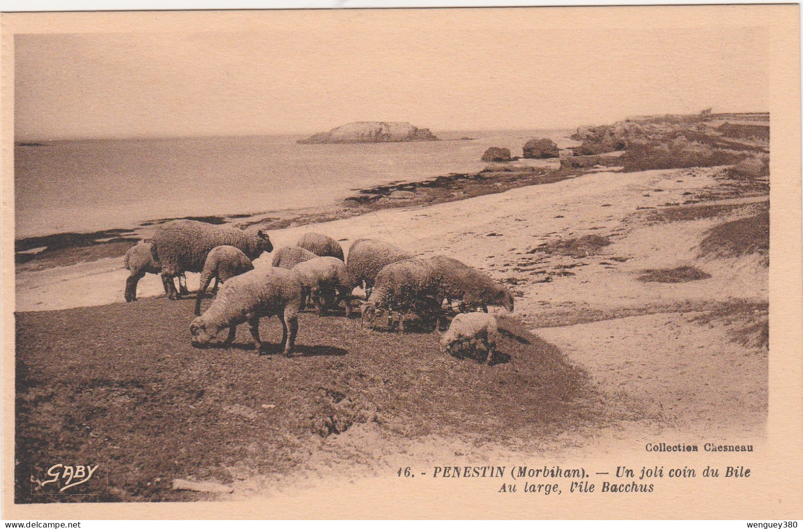 56 PENESTIN-sur-MER      Un Joli Coin Du Bile- Au Large,l'Ile Bacchus.    TB  PLAN. ENV.    1940.   RARE - Pénestin