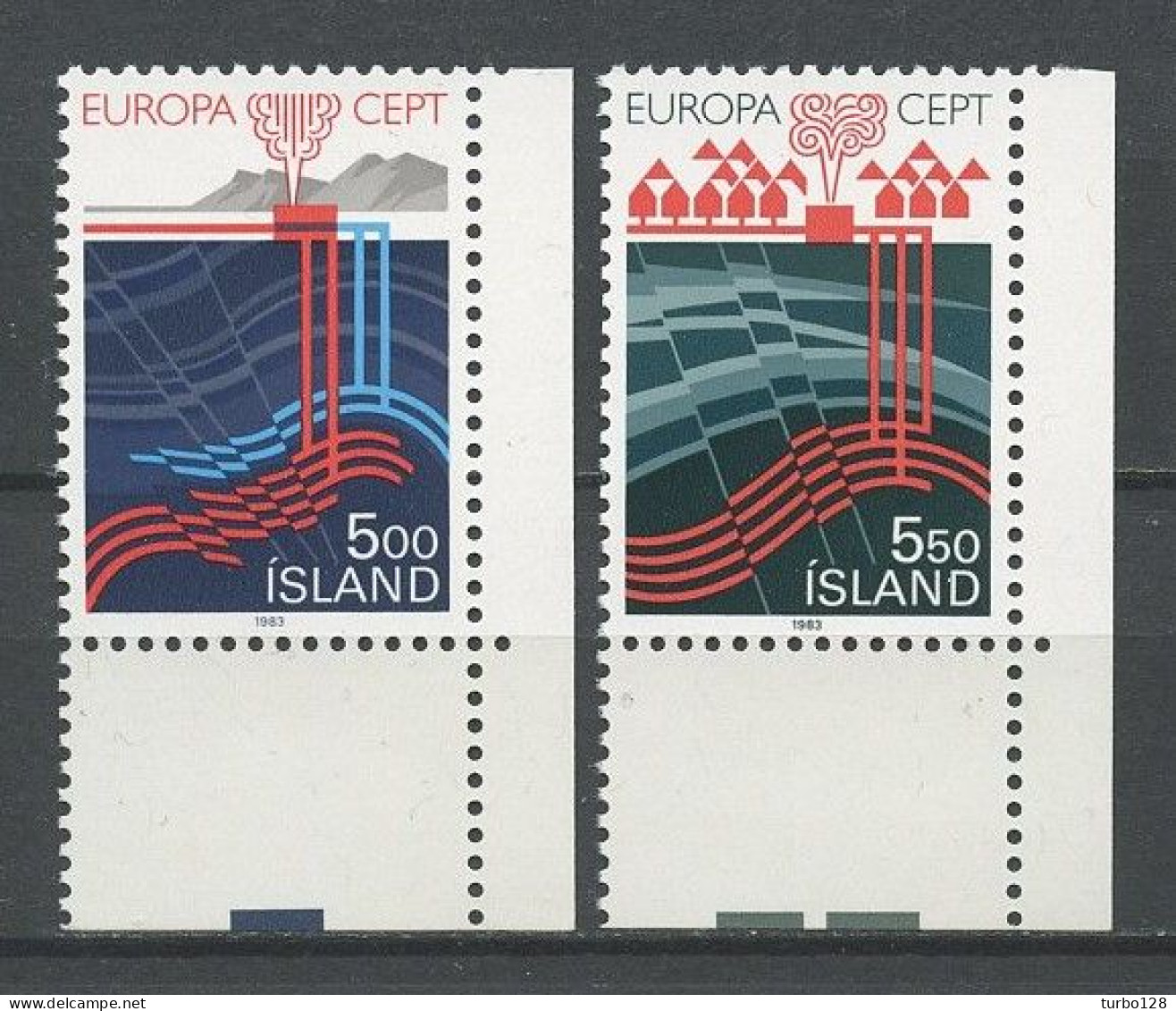 ISLANDE 1983 N° 551/552 ** Neufs MNH Superbes C 25 € Europa Génie Humain Exploitation échangeur De Chaleur Chauffage - Neufs