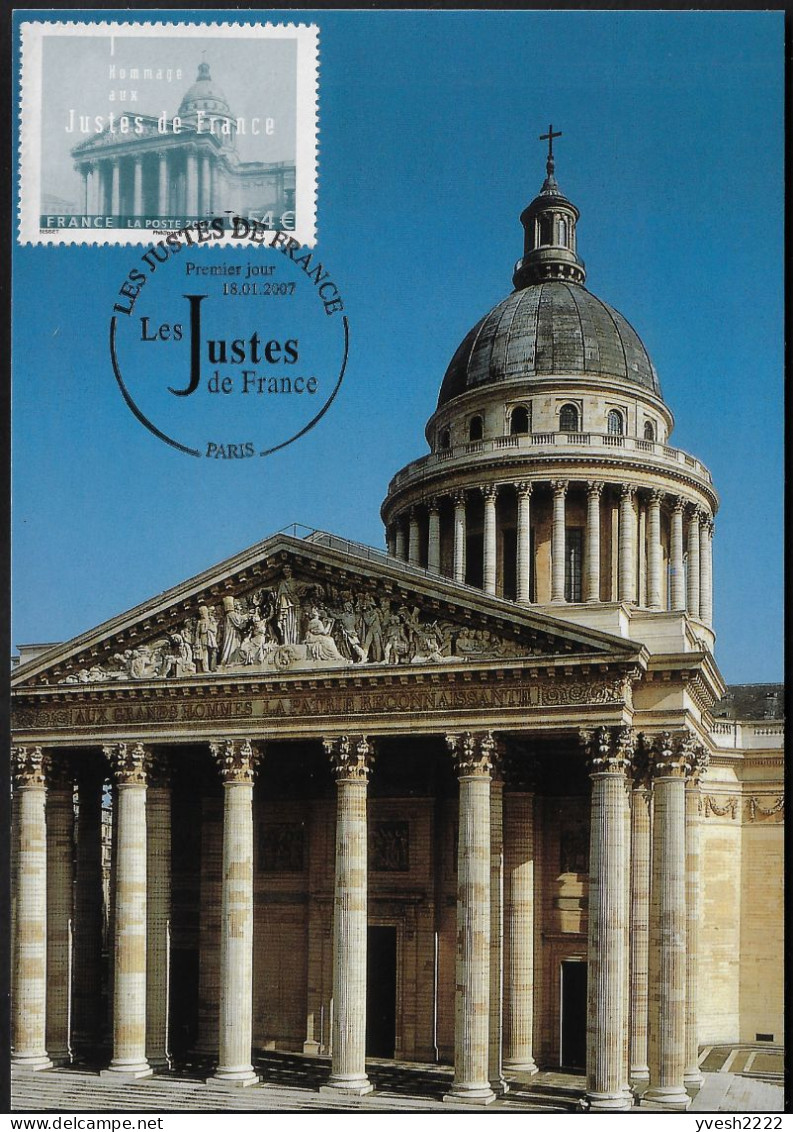 France 2007 Y&T 4000, Carte Maximum. Les Justes De France. Le Panthéon - Judaika, Judentum