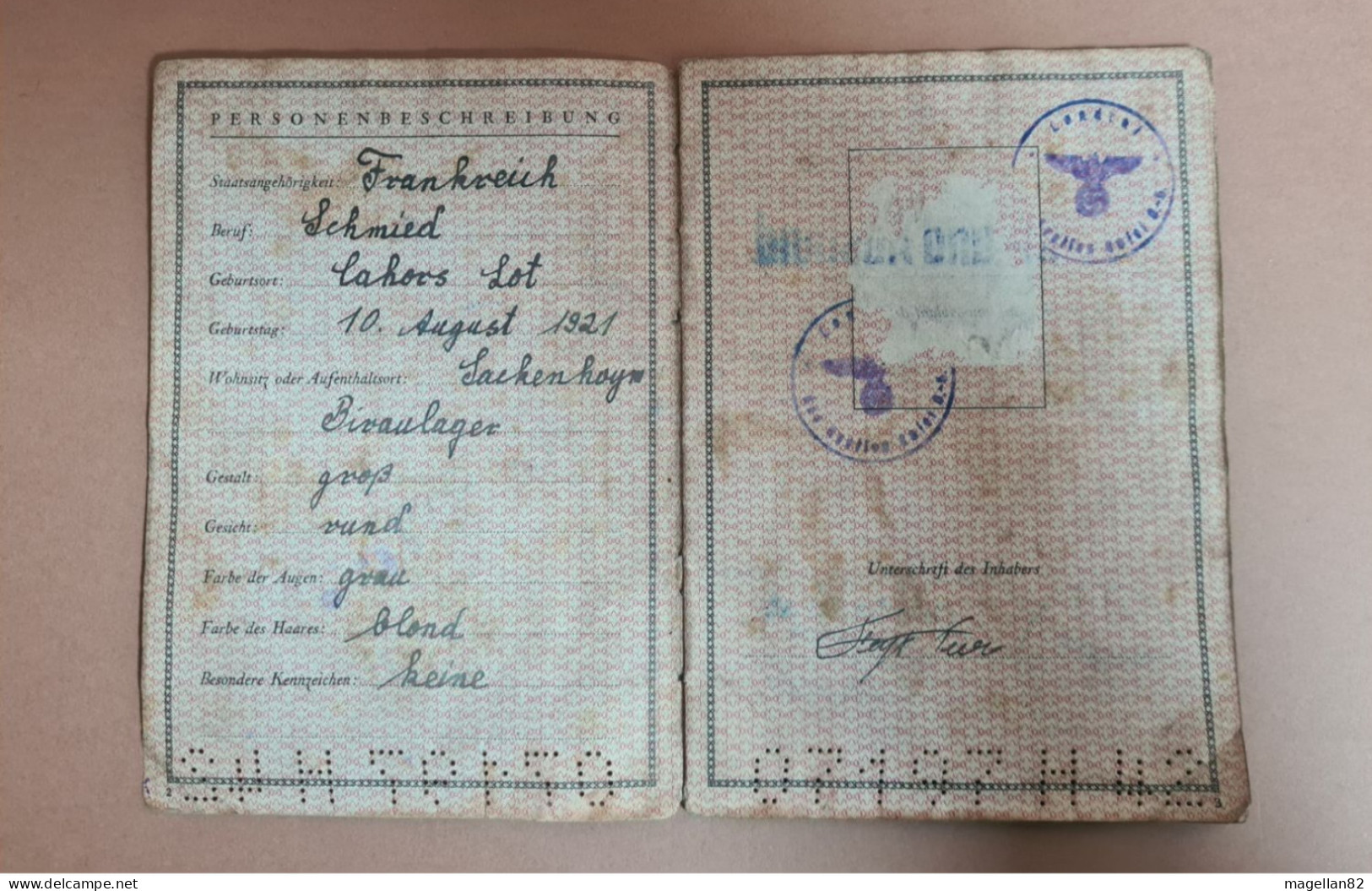 Document Historique. DEUTSCHES REICH. PASSEPORT. Deuxième Guerre Mondiale.  Waffen SS - Documenti