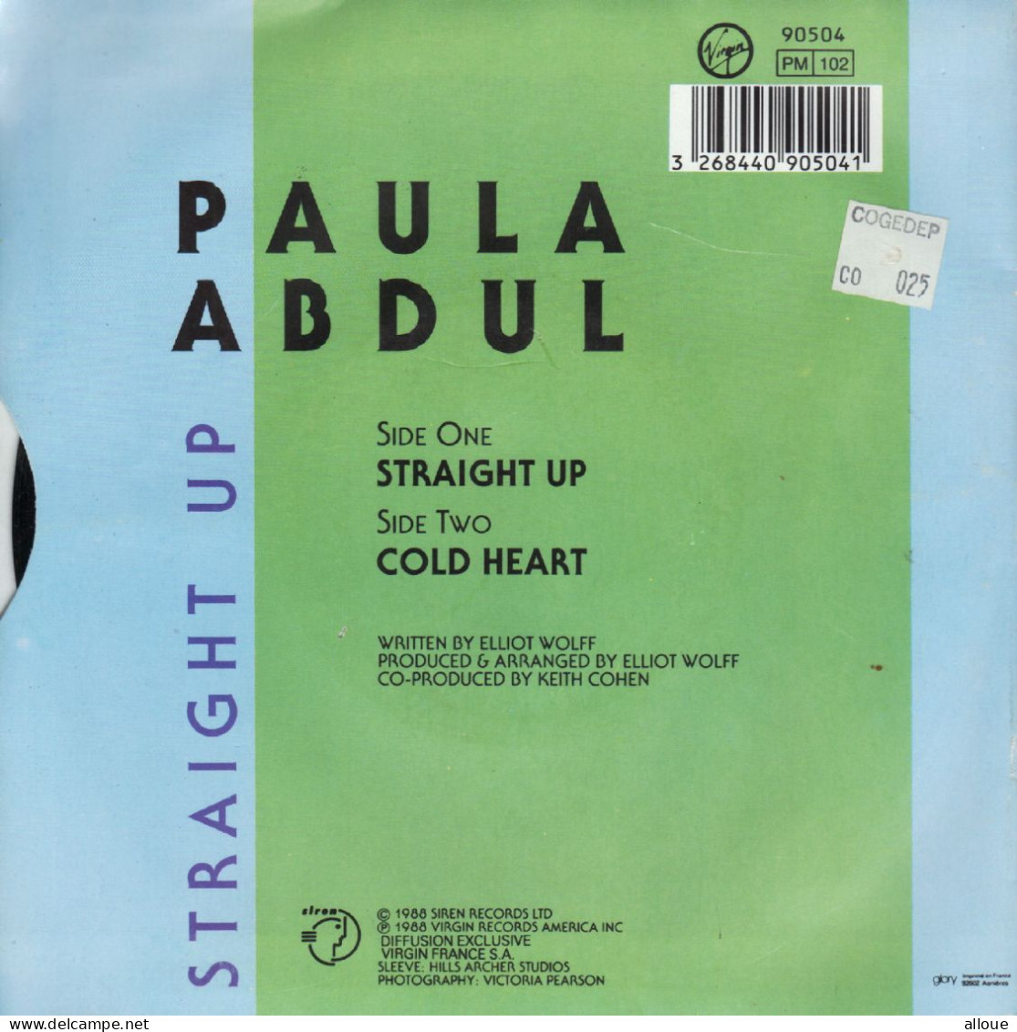 PAULA ABDUL - FR SG - STRAIGHT UP+ 1 - Rock