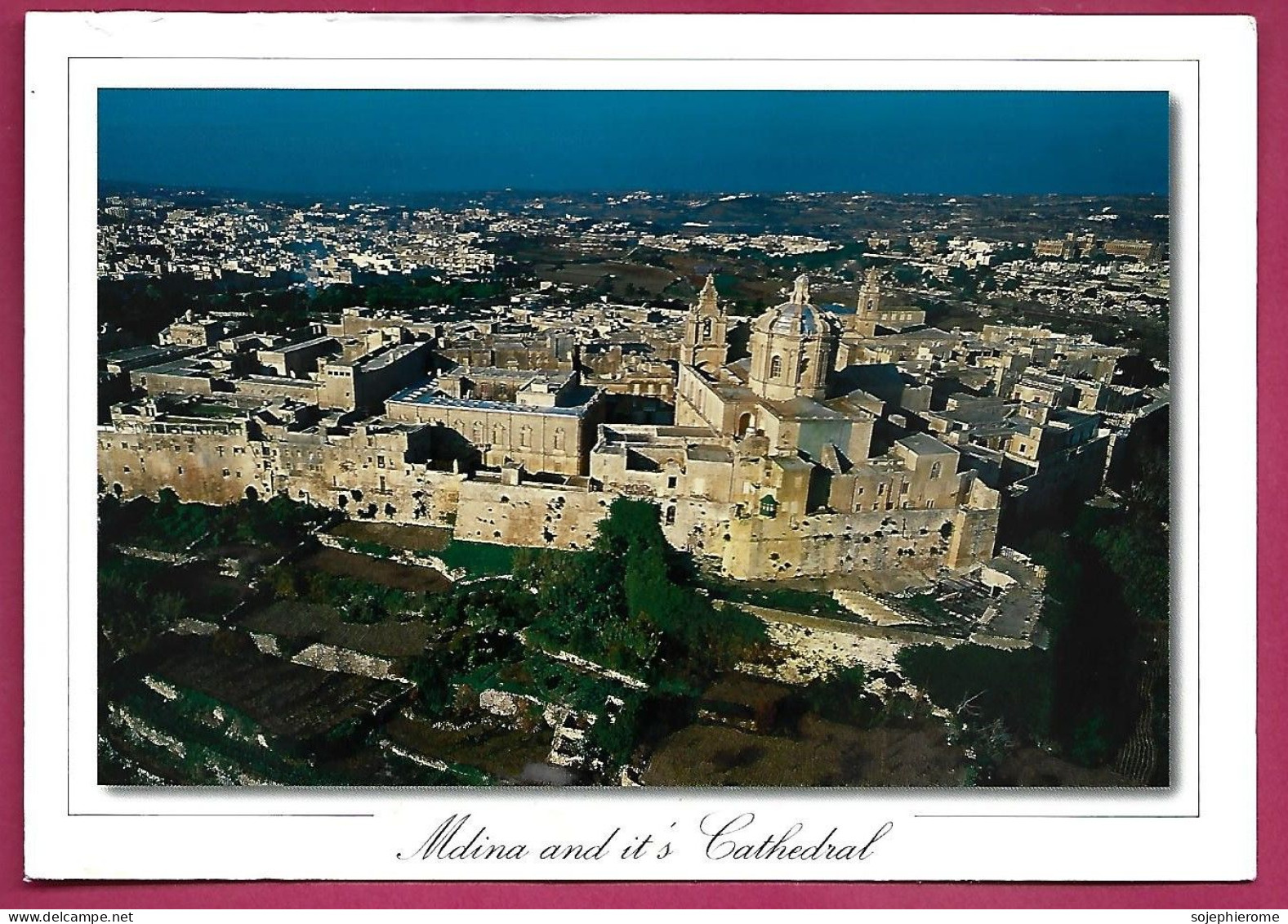 + Mdina Cathedral 2scans 10-06-2008 Stamp - Malta