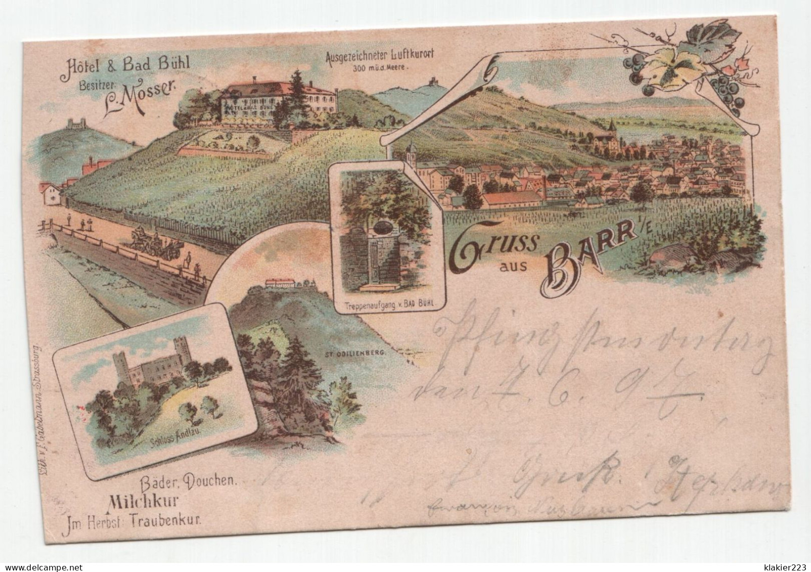 Gruss Aus Barr. Bäder, Douchen. Milchkur. Jahr 1897 - Barr