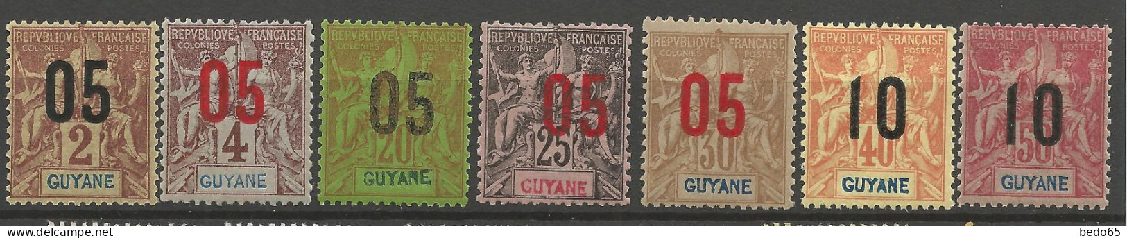 GUYANE N° 66 à 72 Série Complète NEUF** LUXE SANS CHARNIERE / Hingeless / MNH - Unused Stamps