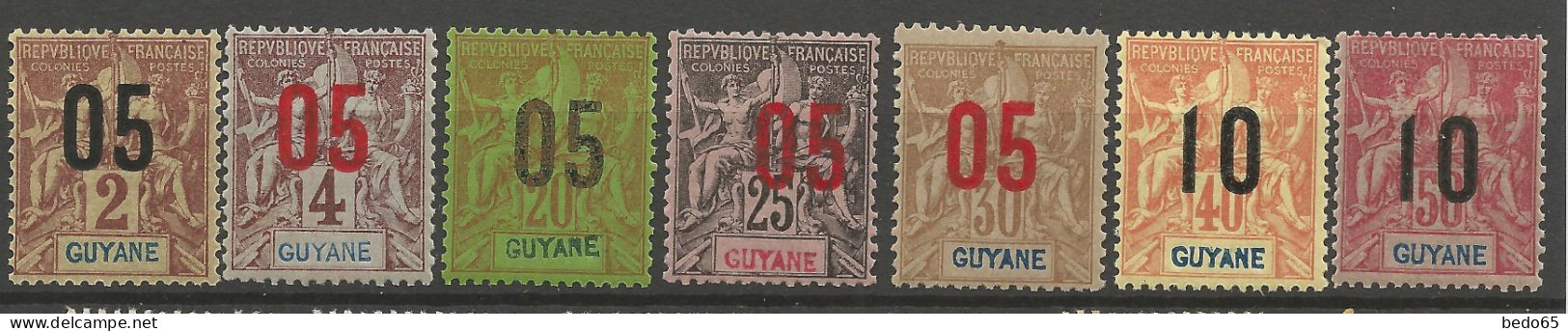 GUYANE N° 66 à 72 Série Complète NEUF** LUXE SANS CHARNIERE / Hingeless / MNH - Neufs