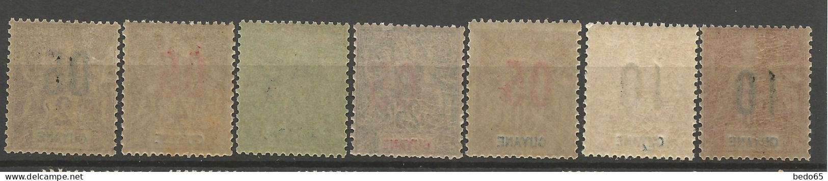 GUYANE N° 66 à 72 Série Complète NEUF** LUXE SANS CHARNIERE / Hingeless / MNH - Unused Stamps