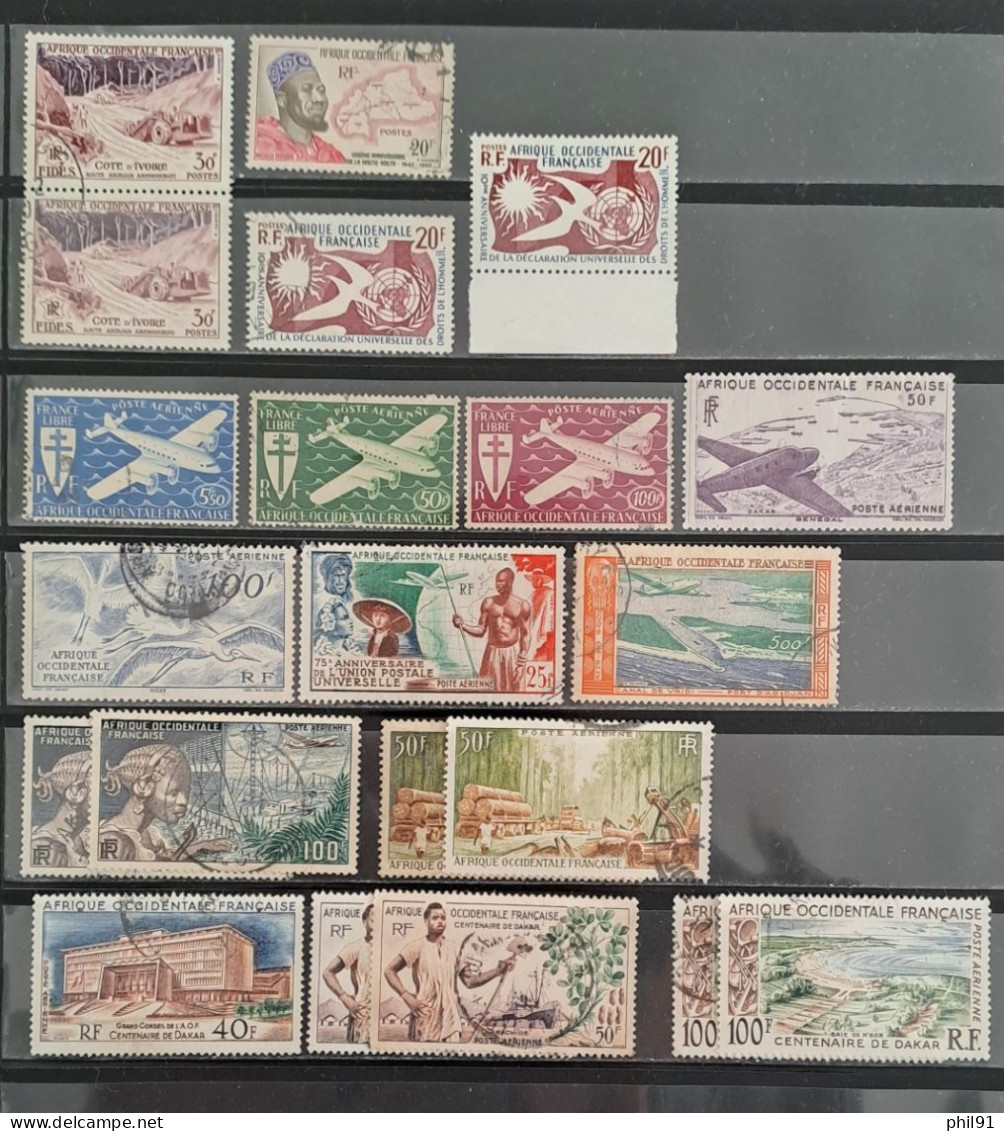 AFRIQUE OCCIDENTALE FRANCAISE    Lot De Timbres Oblitérés Et Neufs Dont Poste Aérienne - Altri & Non Classificati