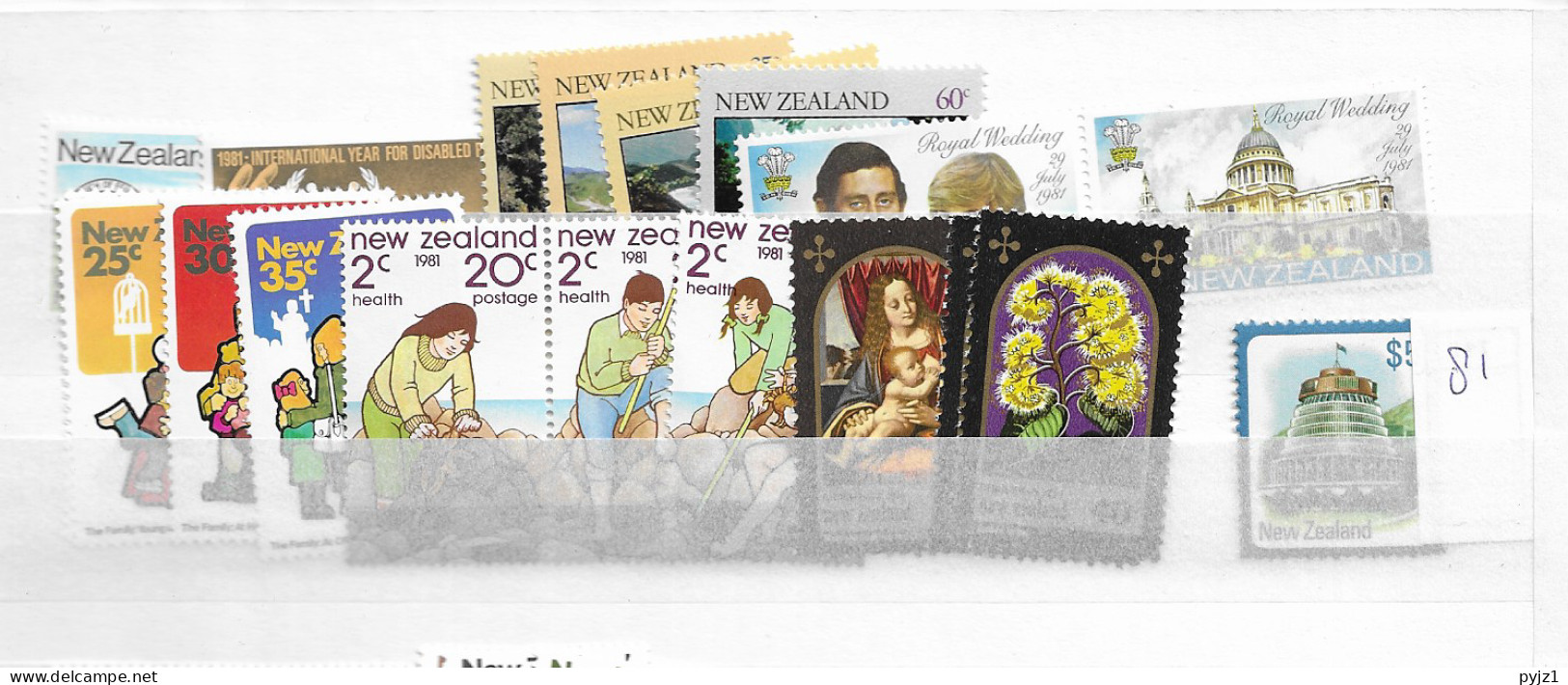1981 MNH New Zealand Year Collection Postfris** - Años Completos