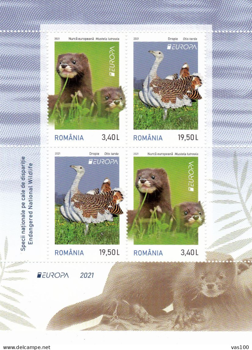 Romania 2021 Europa S/s, Mint NH, History - Nature - Europa (cept) - Animals (others & Mixed) - Birds - Ongebruikt