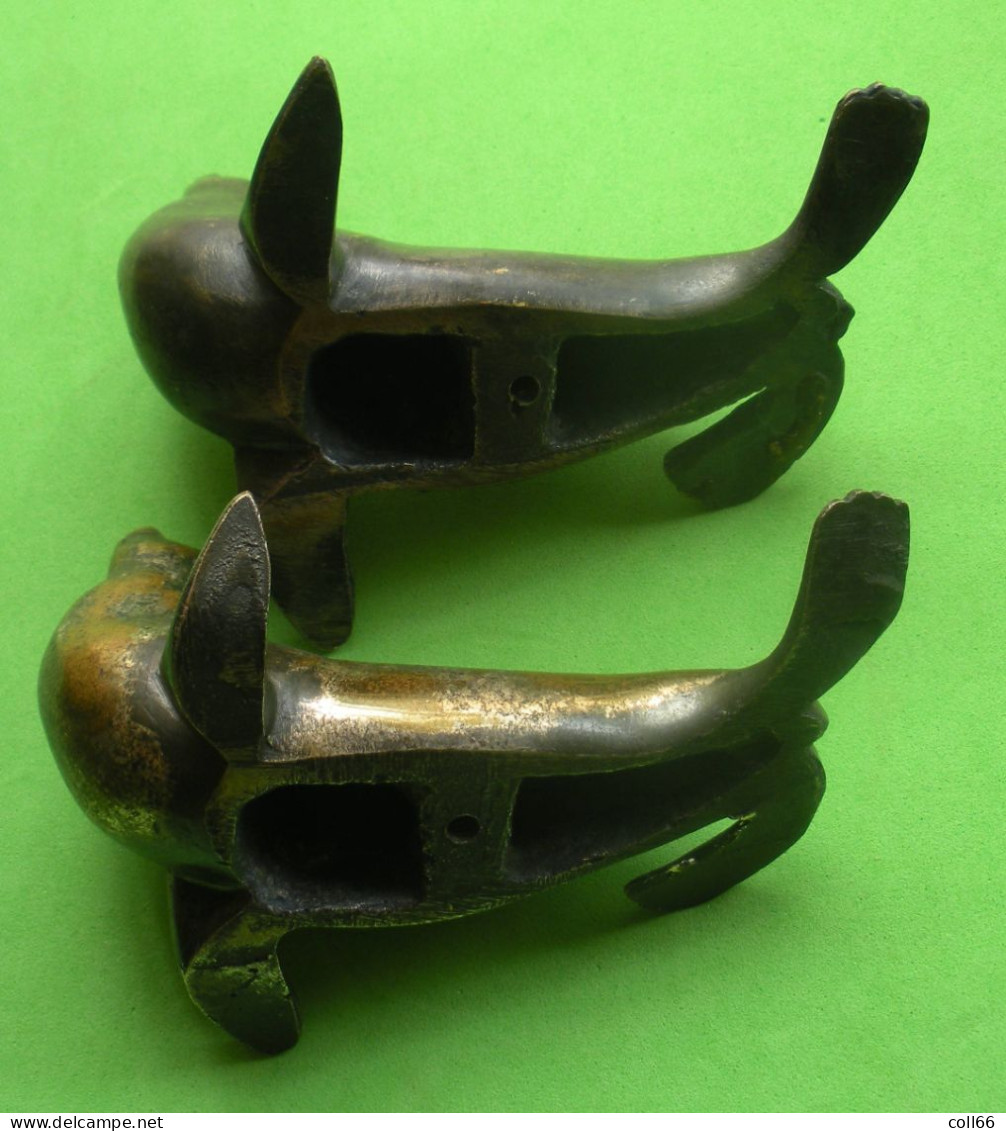 2 Bronzes Anciens Avec Otaries Ancient Bronze With Sea Lions 442g & 428 G à Nettoyer Port Franco Pour France Métro - Bronzes