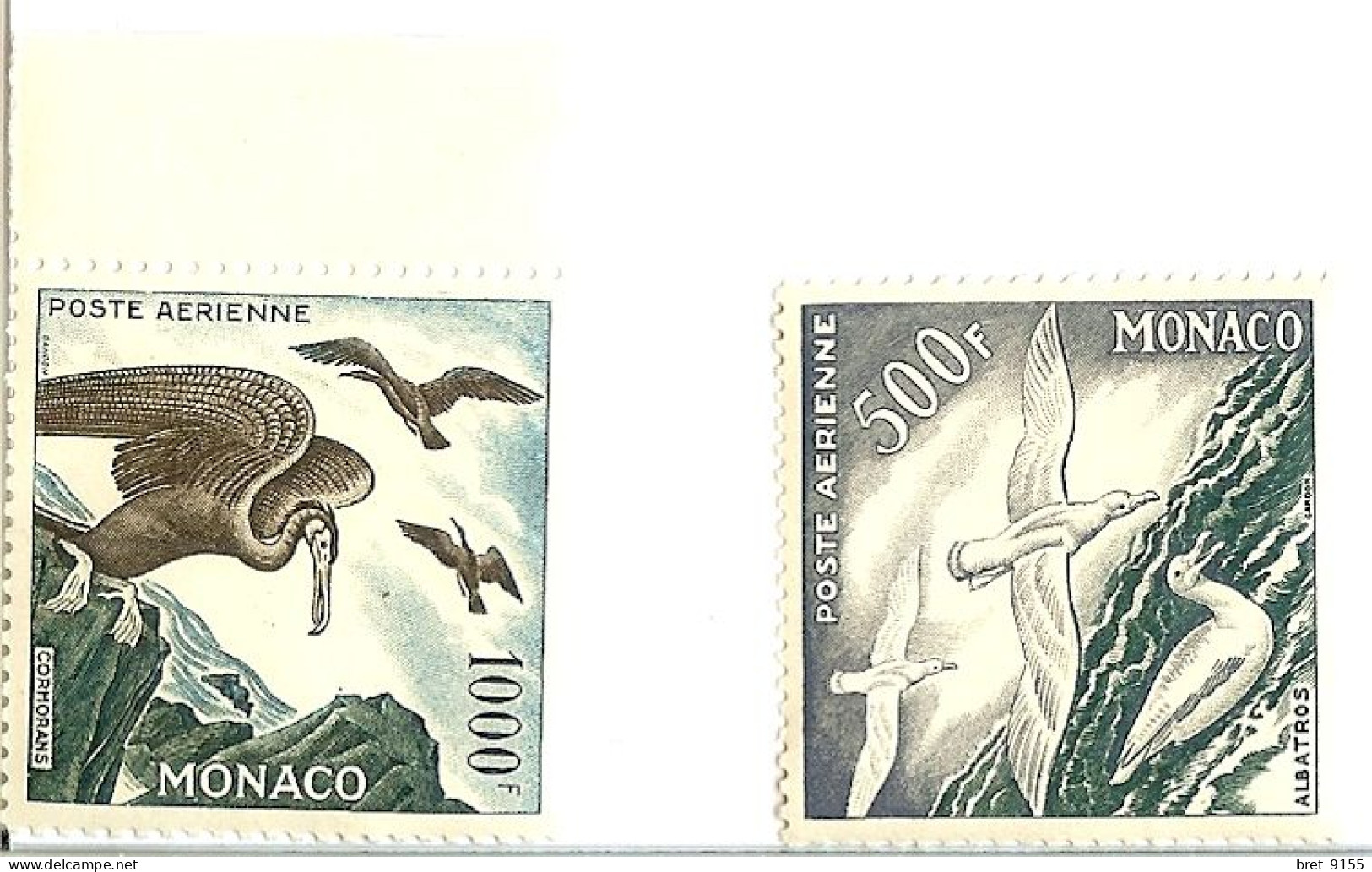 MONACO POSTE AERIENNE 1955 OISEAUX DE MER 100F 200F 500F 1.000F NEUFS GOMME D ORIGINE LISEZ  LA DESCRIPTION SURPRISE !!! - Airmail