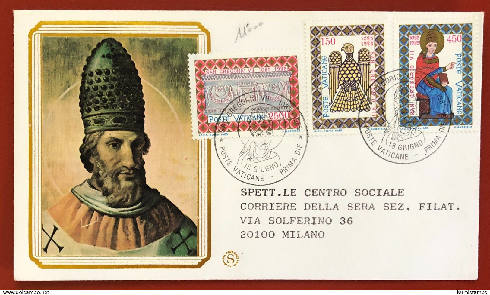 Vaticano - FDC - 1985 - 9º Centenario Della Morte Di San Gregorio VII (fdcv01) - FDC