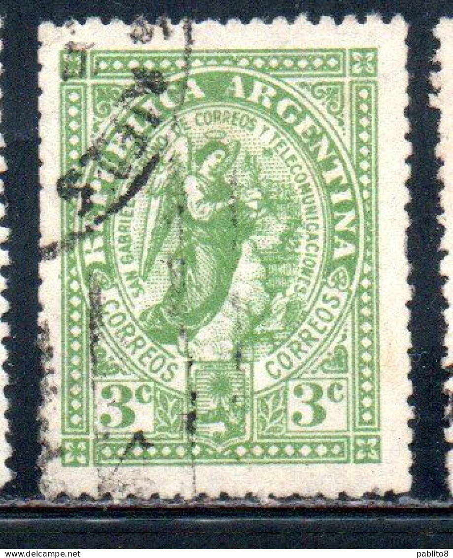 ARGENTINA 1944 FOURTH NATIONAL EUCHARISTIC CONGRESS ST. GABRIEL 3c USED USADO OBLITERE' - Used Stamps