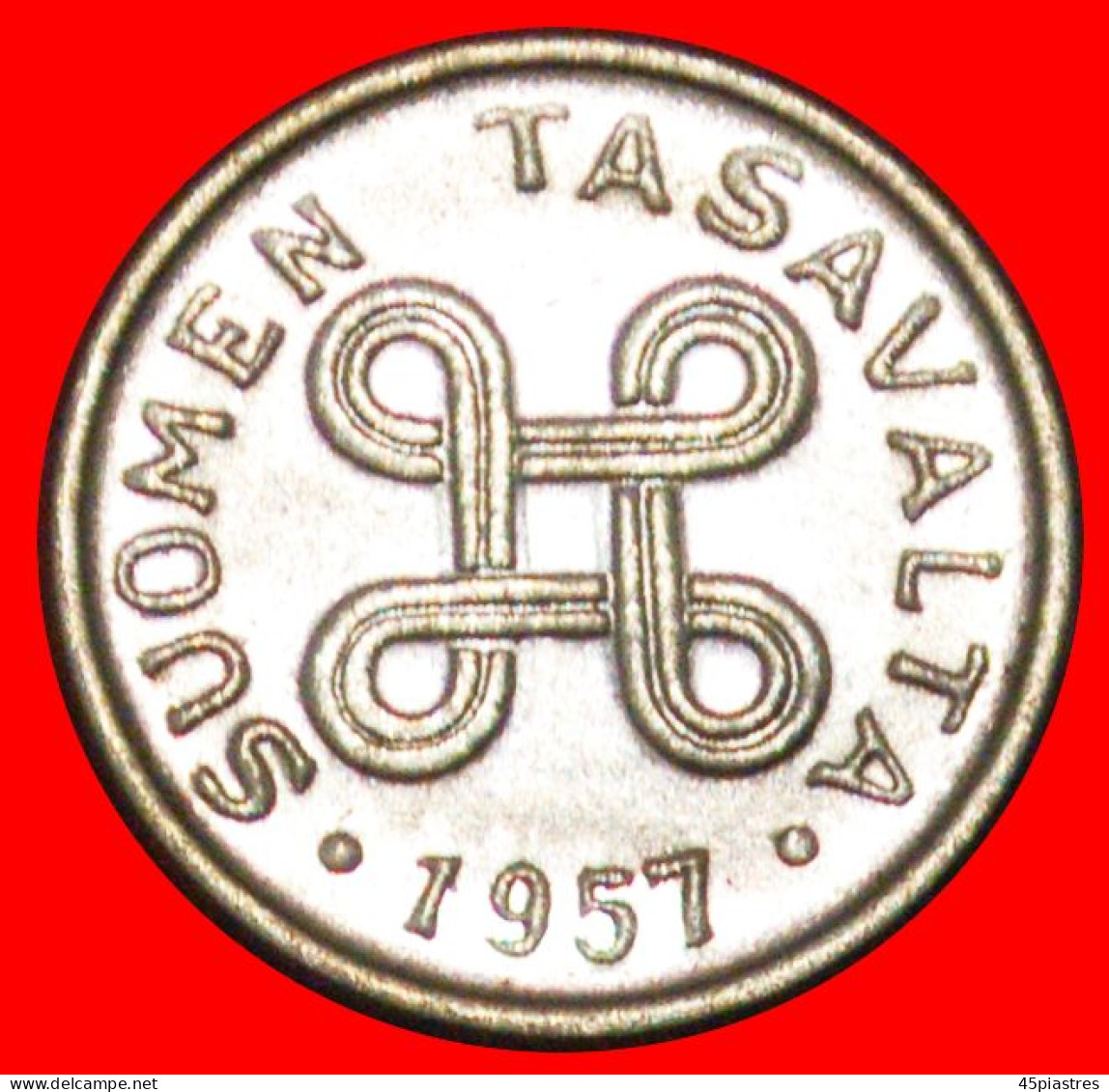 * CROSS (1952-1962): FINLAND  1 MARK 1957 MINT LUSTRE! · LOW START · NO RESERVE! - Finlandia