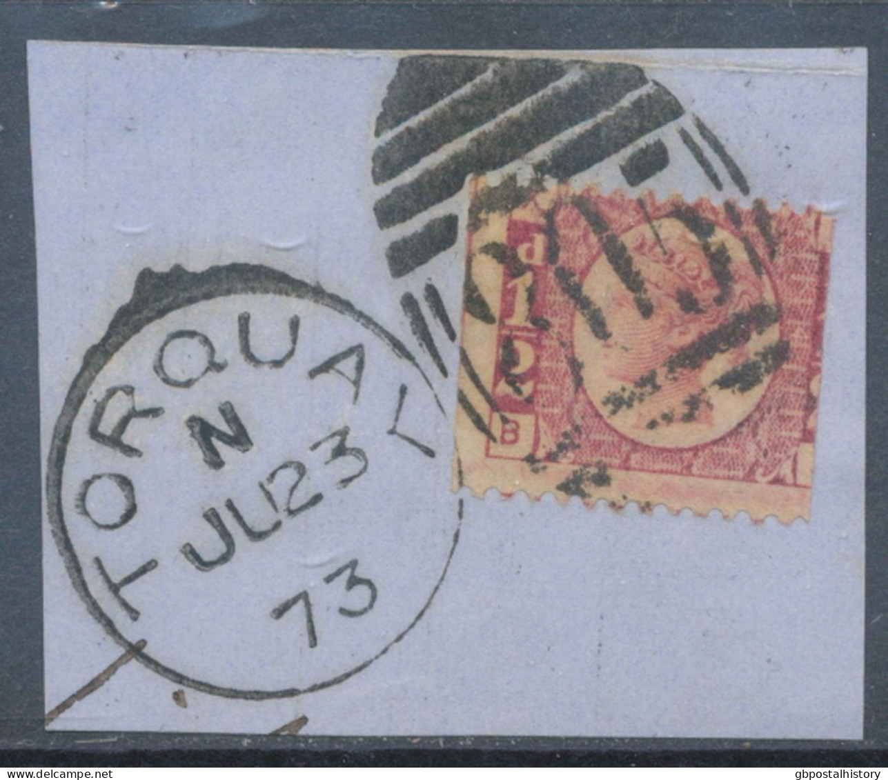 GB QV ½d Plate 4 (B?, Imperforated And/or Cut At Left (very Broad Margin) And At Right – Very Rare And Curious - Without - Oblitérés