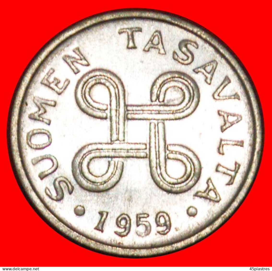 * CROSS (1952-1962): FINLAND  1 MARK 1959 UNCOMMON!· LOW START · NO RESERVE! - Finnland