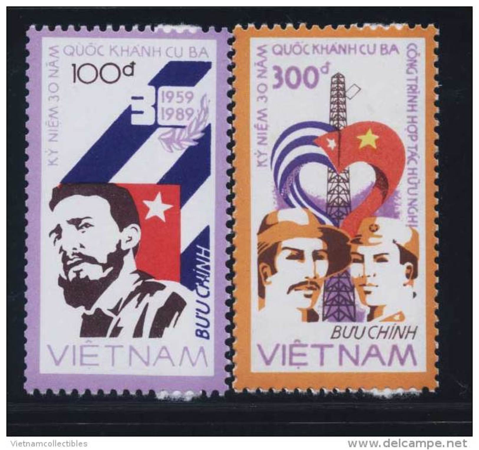 Vietnam Viet Nam MNH Perf Stamps 1988 : 30th Anniversary Of Cuba Cuban Revolution / Fidel Castro (Ms553) - Vietnam