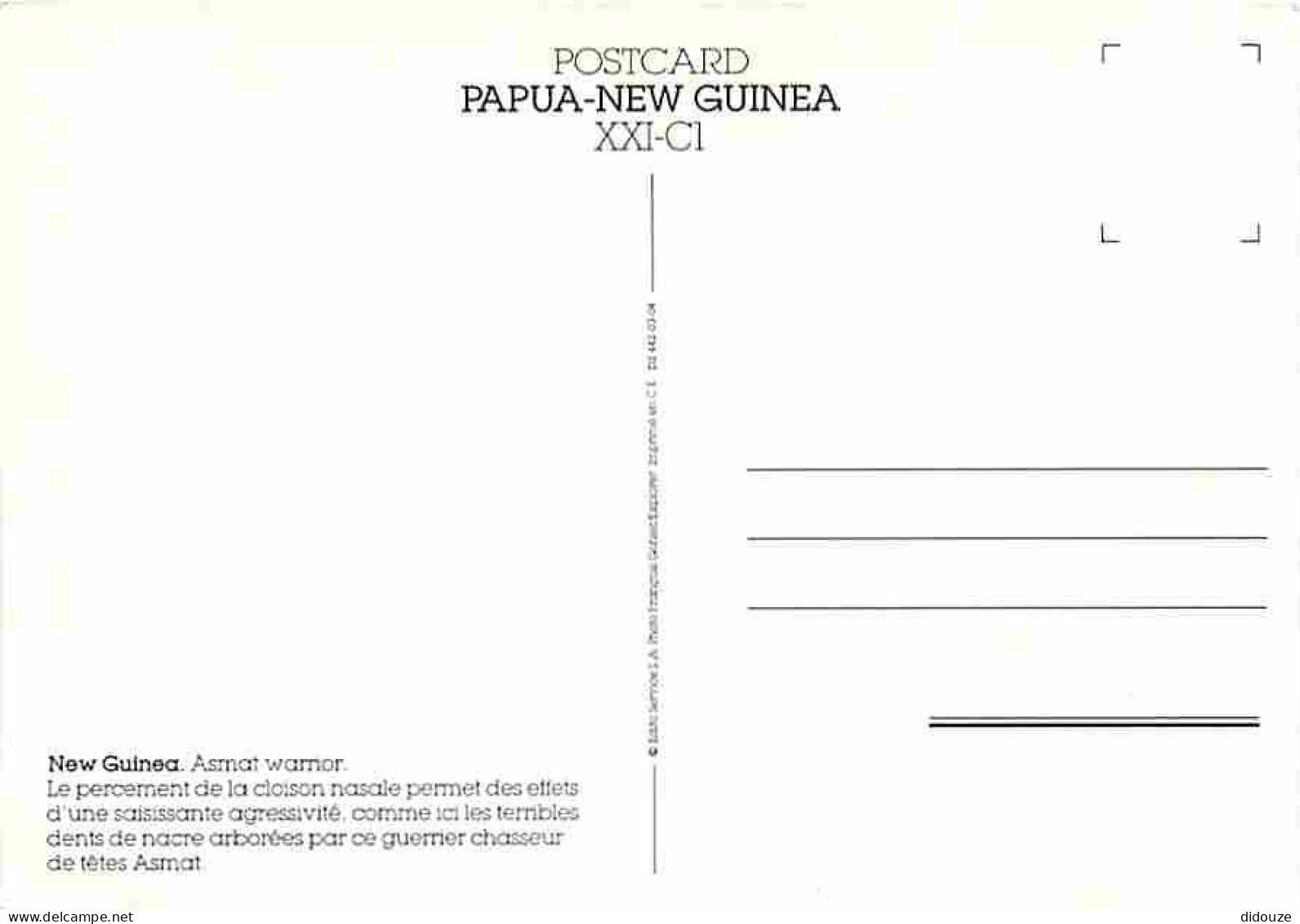 Papouasie - Nouvelle Guinée - Asmat Warrior - CPM - Voir Scans Recto-Verso - Papua-Neuguinea