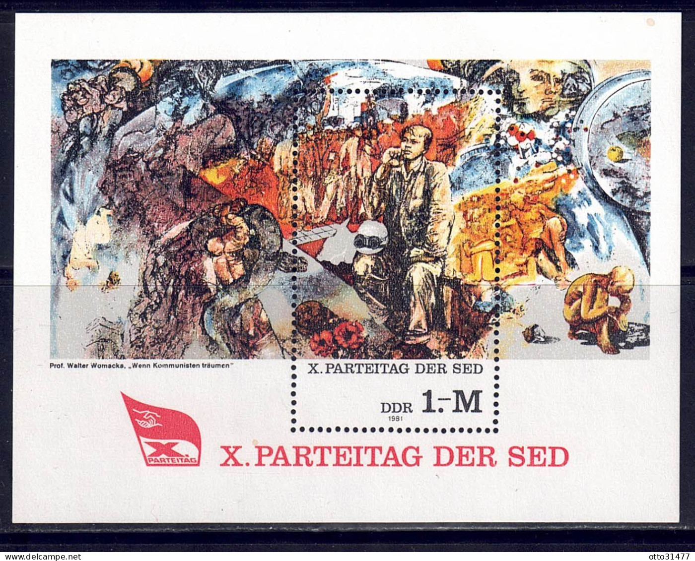 DDR 1981 - SED Parteitag, Block 63, Postfrisch ** / MNH - 1981-1990