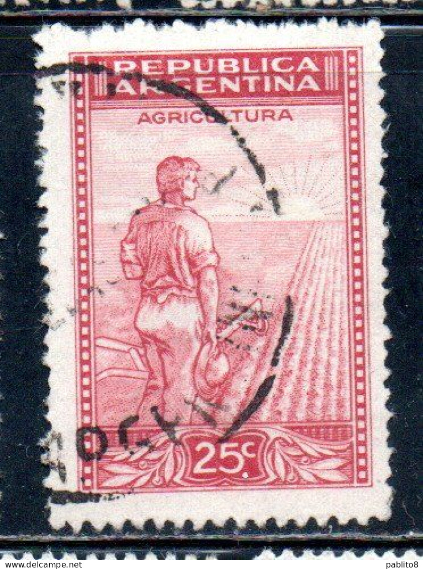 ARGENTINA 1942 1950 1949 AGRICULTURE 25c USED USADO OBLITERE' - Used Stamps