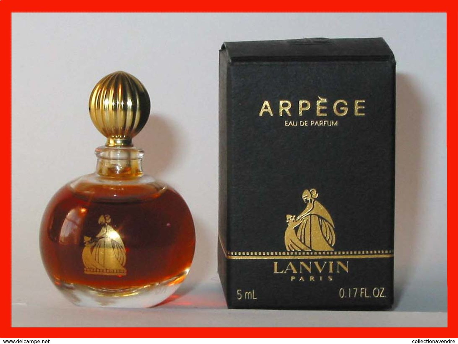 LANVIN : Arpège, Eau De Parfum 5 Ml. Version 1987, Gravé 3H, Boite Noir Mat, Parfait état - Miniaturen Damendüfte (mit Verpackung)