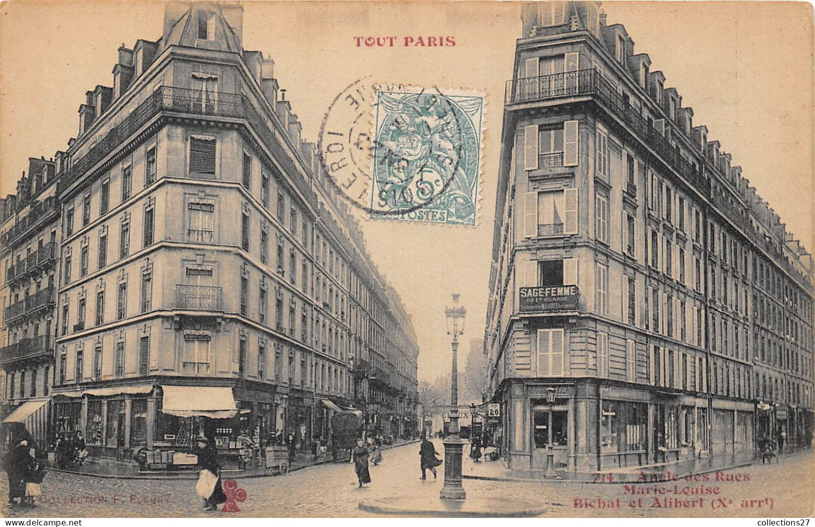 PARIS-75010- TOUT PARIS- ANGLE DES RUES MARIE-LOUISE , BICHAT ET ALIBERT - Arrondissement: 10