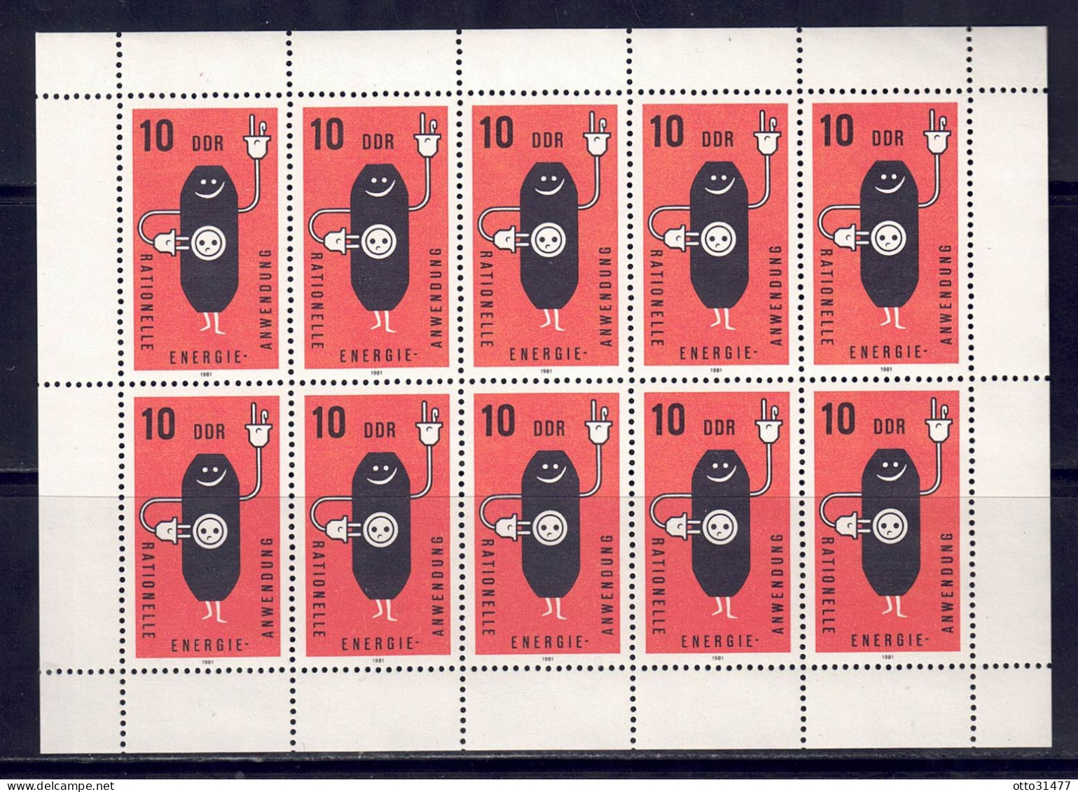 DDR 1981 - Energie, Nr. 2601 Im Kleinbogen, Postfrisch ** / MNH - 1981-1990