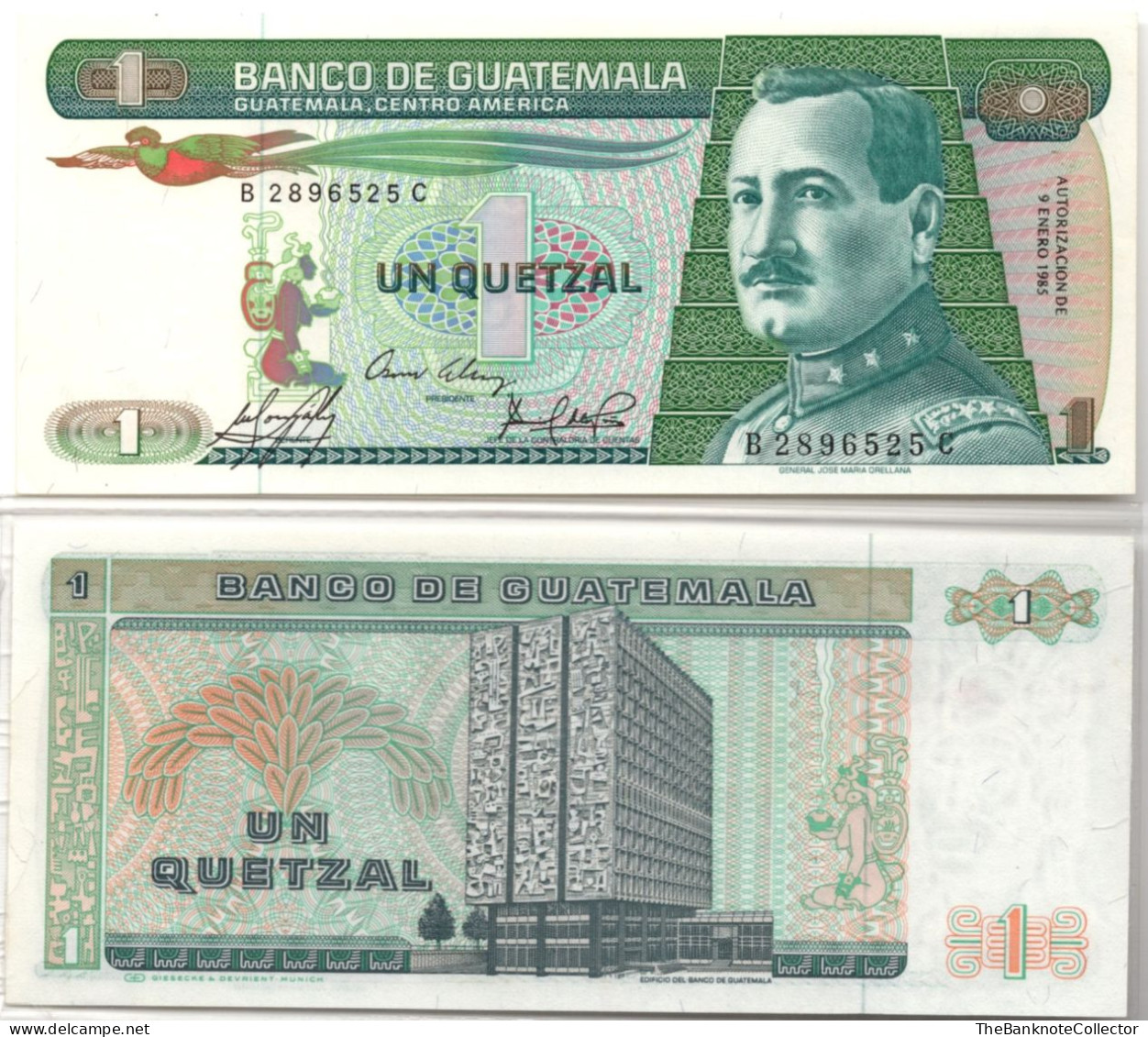 Guatemala 1 Quetzal 1985 Or 1989 P-66 UNC - Guatemala