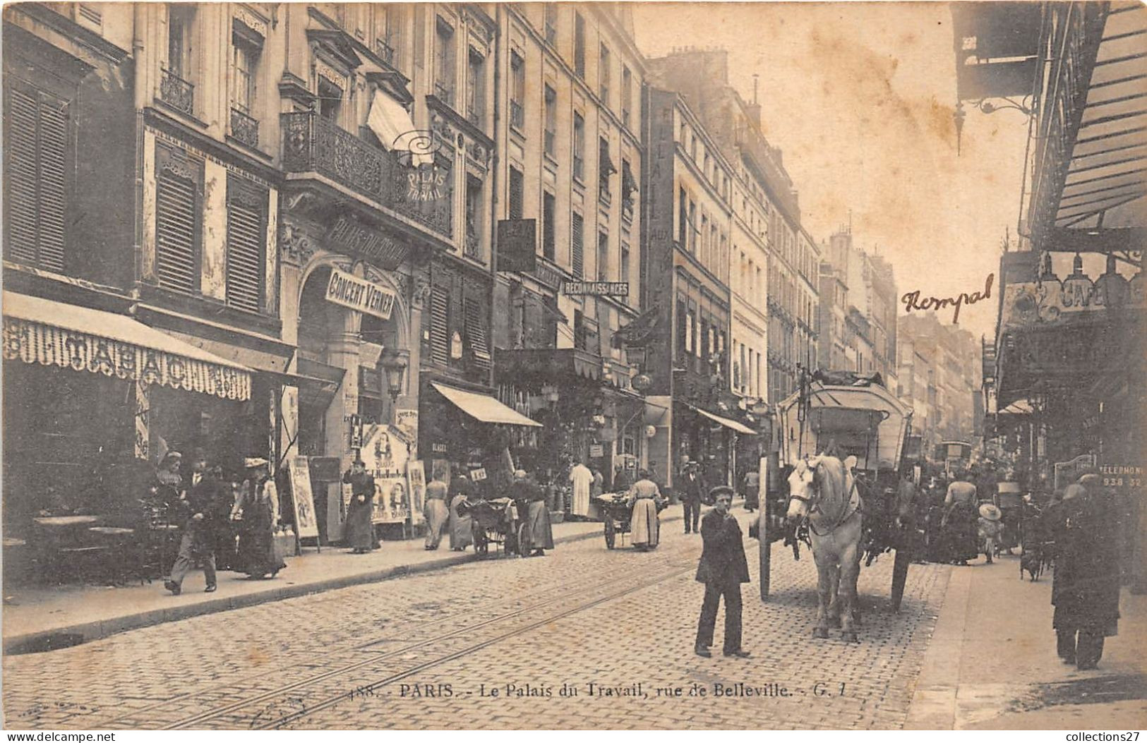 PARIS-75019- LE PALAIS DU TRAVAIL RUE DE BELLEVILLE - Arrondissement: 19