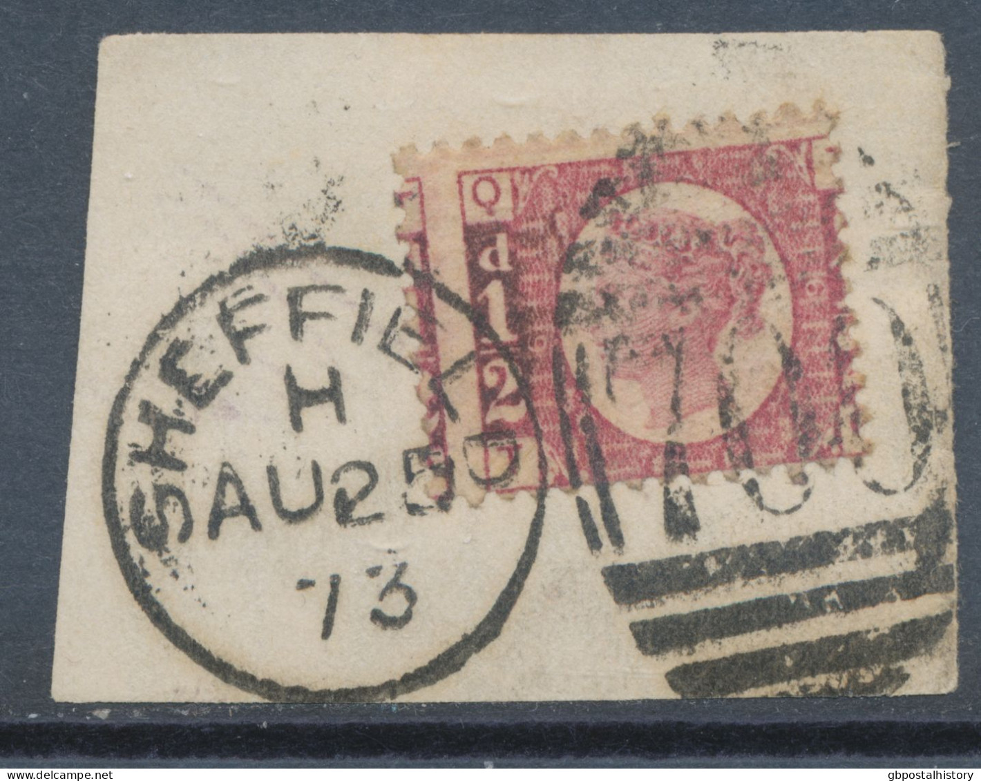 GB QV ½d Plate 6 (TQ, Nice VARIETY: HEAVY MISPERFORATED) Superb Used On Piece With Duplex „SHEFFIELD / 700“, Yorkshire - Used Stamps