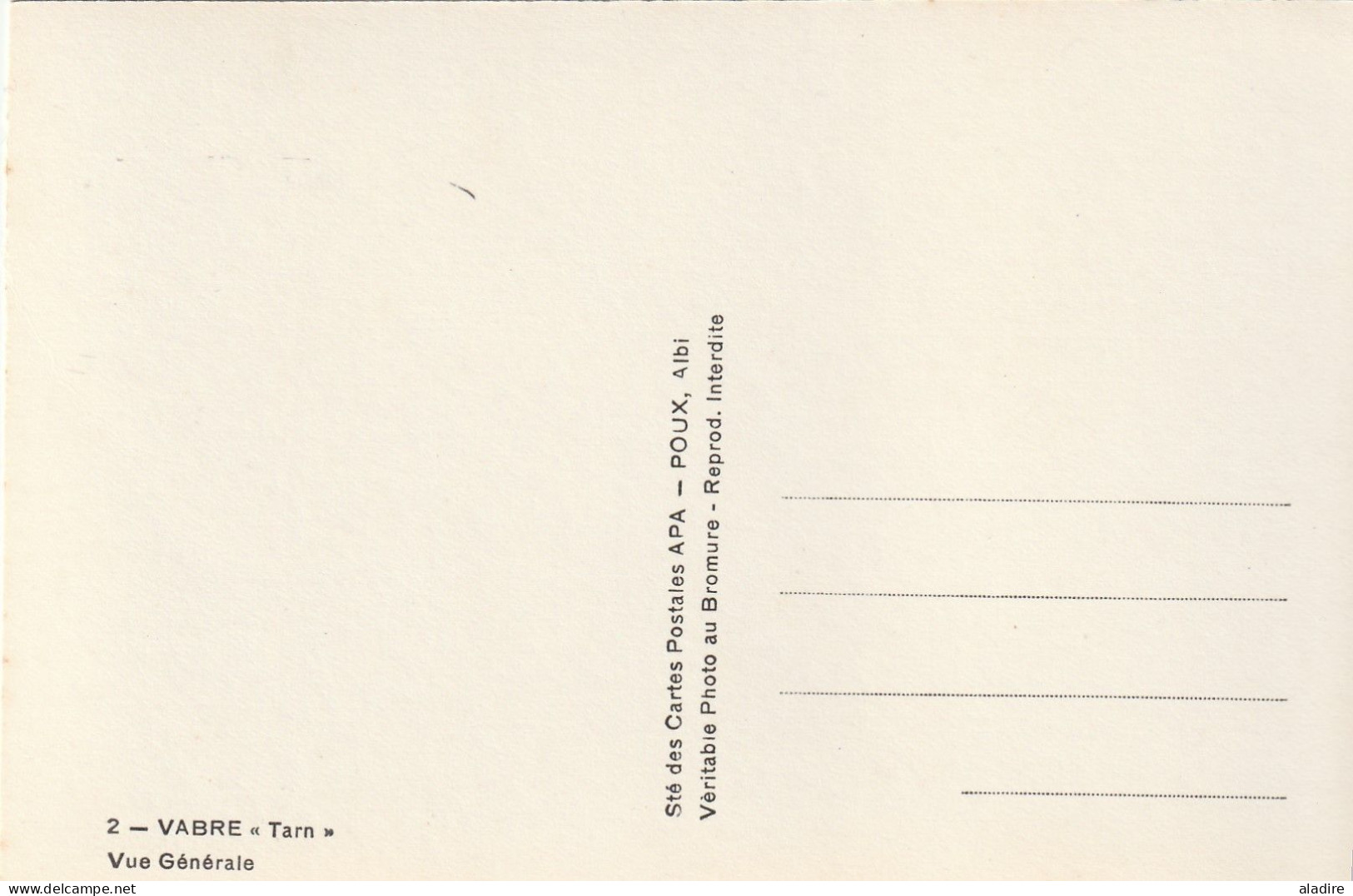 VABRE 81330 Tarn - lot de 4 cartes postales neuves différentes Noir et Blanc - APA, POUX, Albi - années 1940