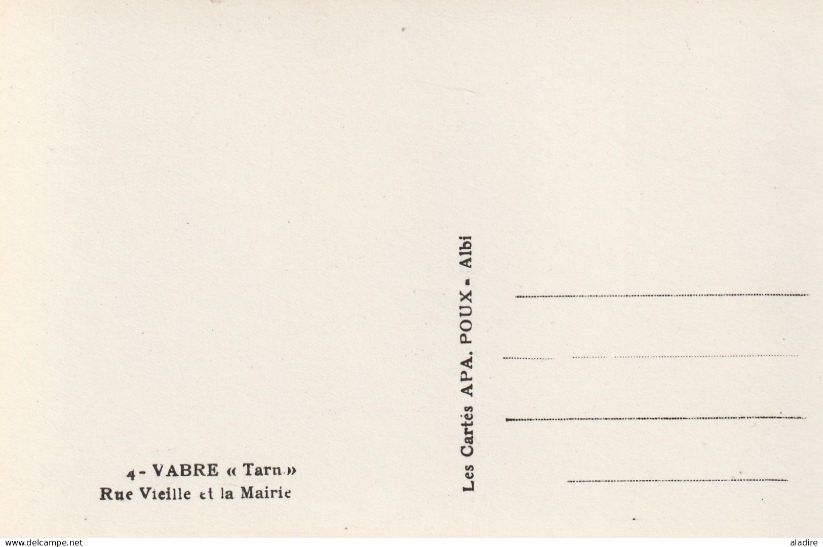 VABRE 81330 Tarn - lot de 4 cartes postales neuves différentes Noir et Blanc - APA, POUX, Albi - années 1940