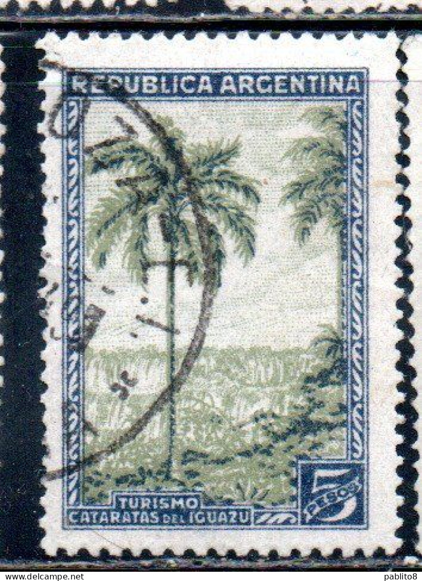 ARGENTINA 1942 1950 1949 IGUACU FALLS SCENIC WOMDERS 5p USED USADO OBLITERE' - Usati