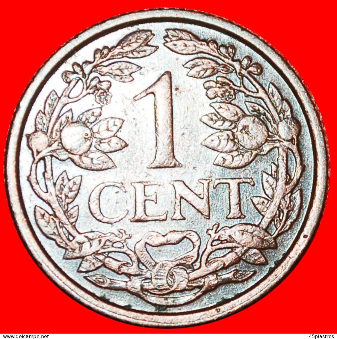 * RAMPANT LION (1913-1941): NETHERLANDS  1 CENT 1940! WILHELMINA (1890-1948) · LOW START · NO RESERVE! - 1 Cent