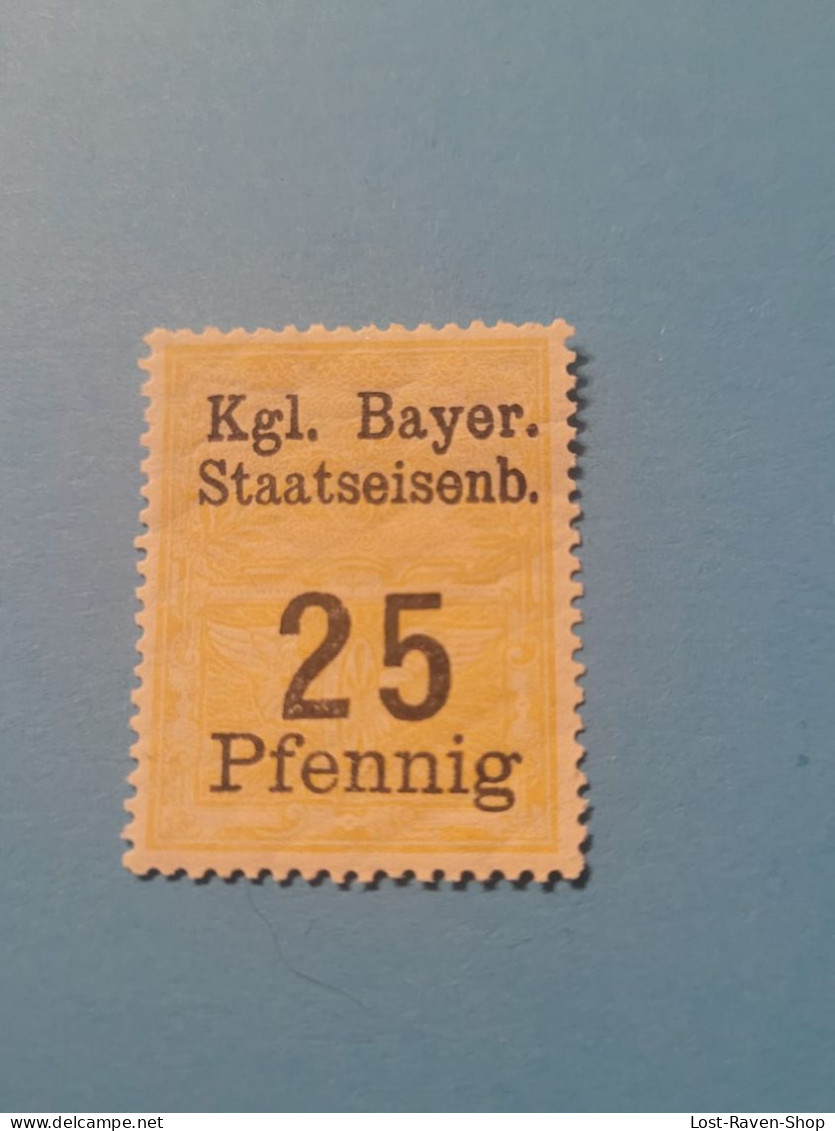 Kgl. Bayer. Staatseisenbahn - 25 Pfennig - Dienstzegels