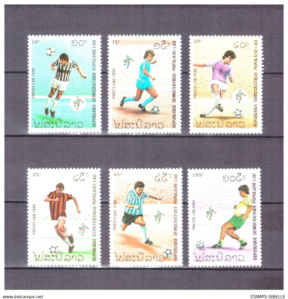 LAOS    N ° 937   /  942  .  SERIE   ITALIA  90      NEUVE   **   .  SUPERBE  . - Laos