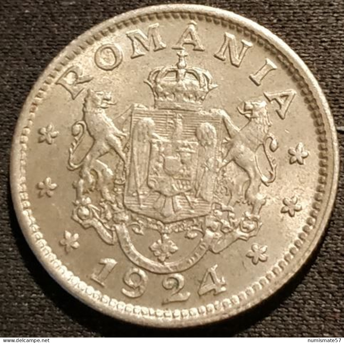 ROUMANIE - ROMANIA - 1 LEU 1924 - Ferdinand I - KM 46 - Roumanie