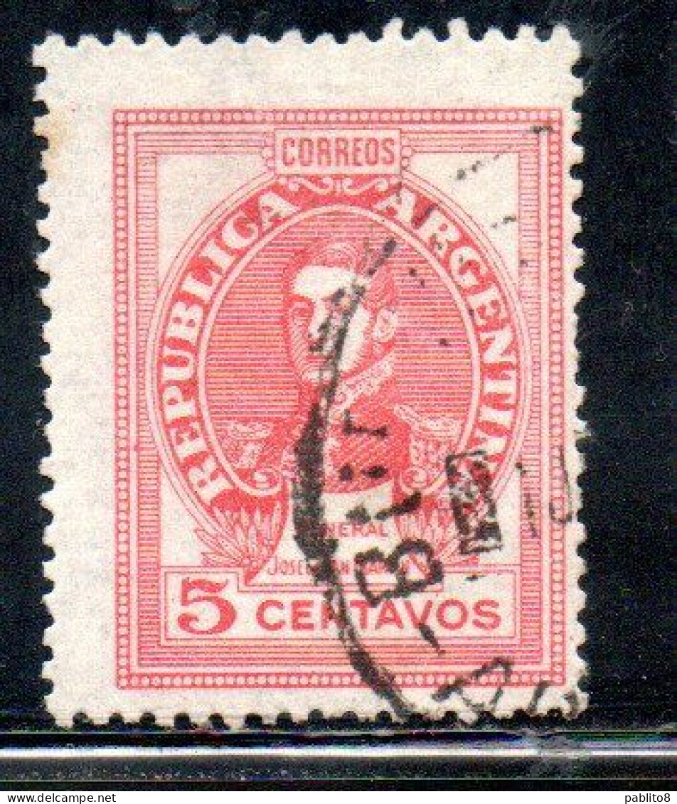 ARGENTINA 1945 1946 JOSE DE SAN MARTIN 5c USED USADO OBLITERE' - Usados