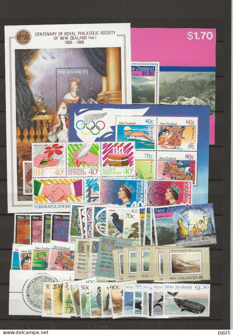 1988 MNH New Zealand Year Collection Postfris** - Años Completos